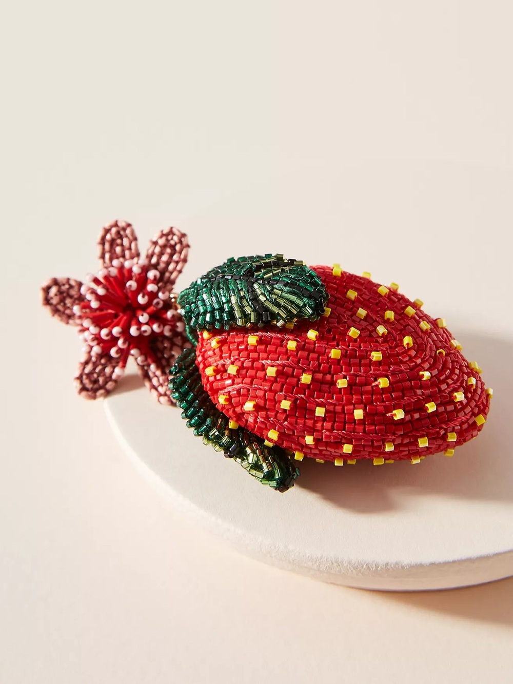 New Anthropologie x Mignonne Gavigan Strawberry Lux Drop Beaded Single Earring